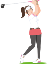 女子ゴルファー-イラスト
