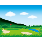 ゴルフ-コース3-イラスト