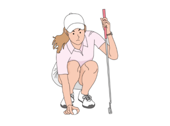 女子ゴルファー-パット2-イラスト