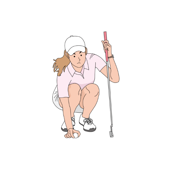 女子ゴルファー-パット2-イラスト