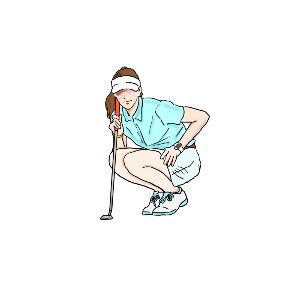 女子ゴルファー-パッティング-イラスト