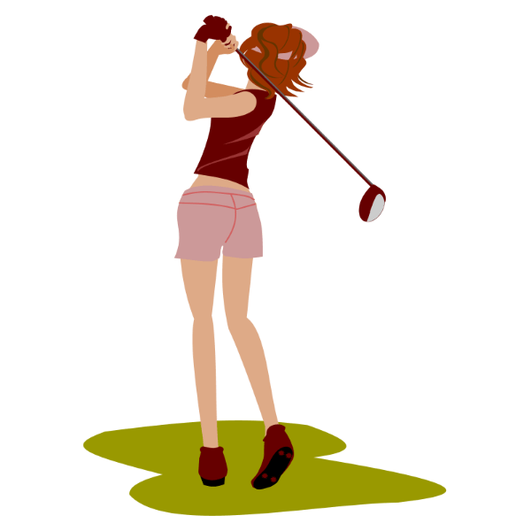 女子ゴルファー2-イラスト