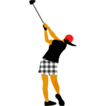 女子ゴルファー3-イラスト
