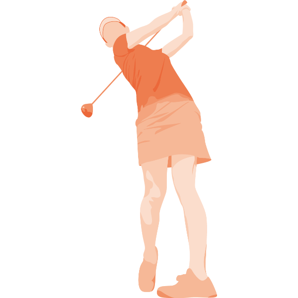 女性-ゴルファー4-イラスト