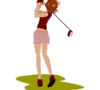 女子ゴルファー2-イラスト